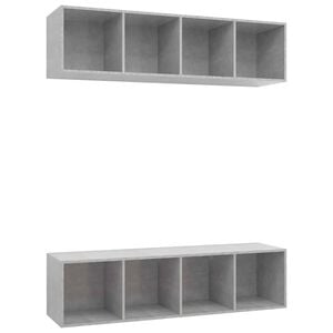 vidaXL Meubles TV muraux 2 pcs Gris béton Bois d'ingénierie