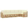 vidaXL Ensemble de canap&eacute;s d'ext&eacute;rieur 6 pc Blanc et cr&egrave;me Polyester