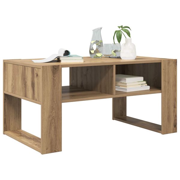 vidaXL Table basse Ch&ecirc;ne artisanal 92 x 53 x 45 cm Bois d'ing&eacute;nierie