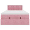 vidaXL Lit ottoman avec matelas et LED rose 120x190 cm velours