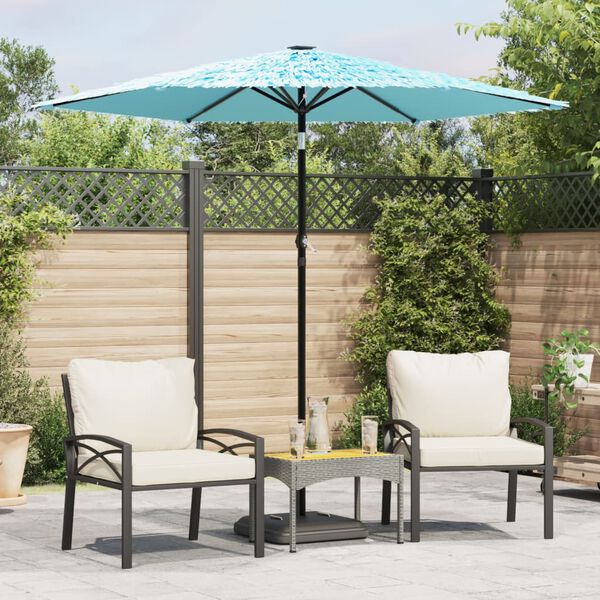 vidaXL Parasol de jardin avec mât en acier bleu 223x223x213 cm