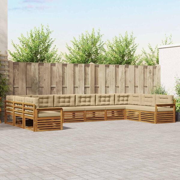 vidaXL Ensembles de canap&eacute;s avec coussin 4 pcs Naturel et Beige