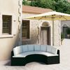 vidaXL Salon de jardin 4 pcs avec coussins R&eacute;sine tress&eacute;e Noir