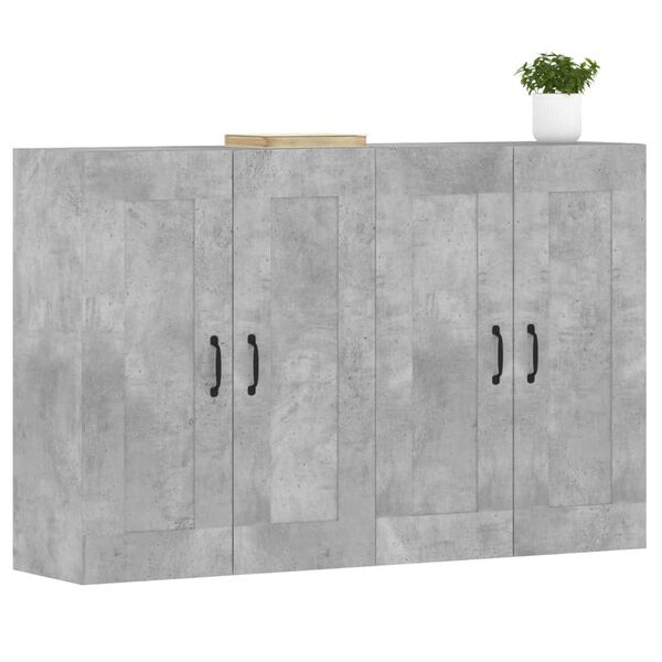 vidaXL Armoires murales 2 pcs gris b&eacute;ton bois d'ing&eacute;nierie