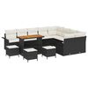 vidaXL Ensemble de canapé de jardin avec coussin 13 pcs Noir et Crème