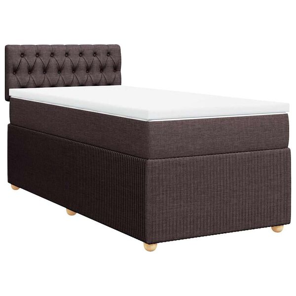 vidaXL Sommier &agrave; lattes de lit avec matelas Marron fonc&eacute; 80x200 cm