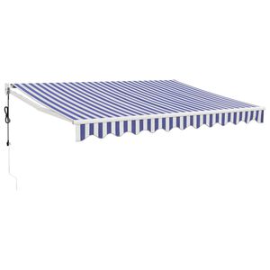 vidaXL Auvent r&eacute;tractable automatique bleu et blanc 3,5x2,5 m