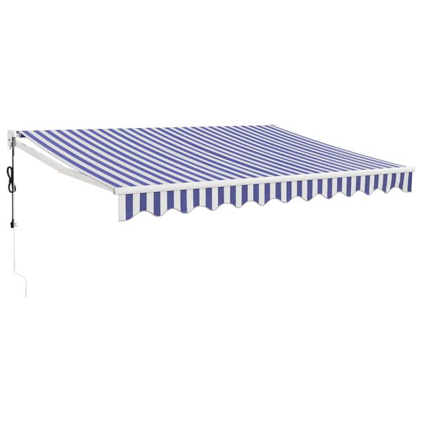 vidaXL Auvent rétractable automatique bleu et blanc 3,5x2,5 m
