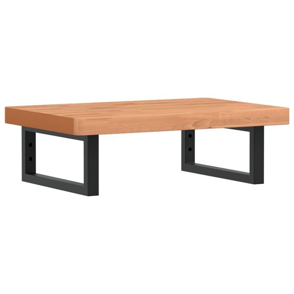 vidaXL &Eacute;tag&egrave;re de vasque murale acier et bois massif de h&ecirc;tre