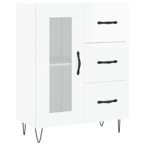 vidaXL Buffet Blanc brillant 69,5x34x90 cm Bois d'ing&eacute;nierie