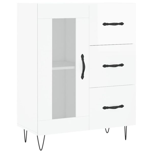 vidaXL Buffet Blanc brillant 69,5x34x90 cm Bois d'ingénierie