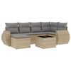 vidaXL Salon de jardin avec coussins 7 pcs beige r&eacute;sine tress&eacute;e