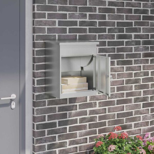 vidaXL Bo&icirc;te de d&eacute;p&ocirc;t de colis Noir 47,5 x 38 x 59 cm Acier galvanis&eacute;