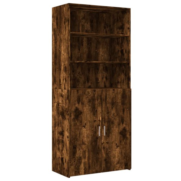 vidaXL Buffet haut chêne fumé 80x42,5x185 cm bois d'ingénierie
