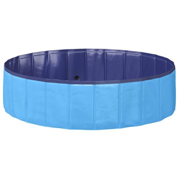 vidaXL Piscine de nage pliable pour chien Bleu 120 x 120 x 30 cm PVC