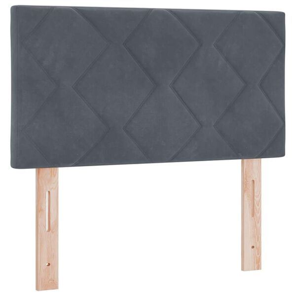 vidaXL Lit &agrave; ressorts avec matelas Gris fonc&eacute; 80 x 200 cm Velours