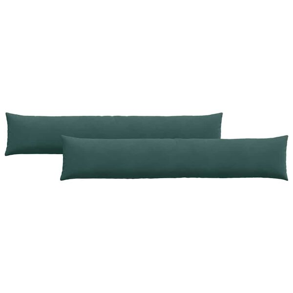 vidaXL Coussins de canapé 2 pcs Vert foncé 200 x 40 cm
