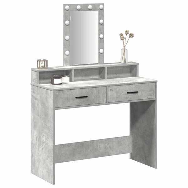 vidaXL Table de Toilette Gris 100 x 41 x 140 cm Bois d'ing&eacute;nierie