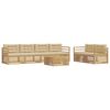 vidaXL Ensemble de canap&eacute;s d'ext&eacute;rieur 7 pc Blanc et Beige Polyester