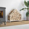 vidaXL Portant de bois chauffage blanc 60x25x60 cm