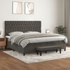vidaXL Sommier &agrave; lattes de lit et matelas Gris fonc&eacute; 200x200cm Velours