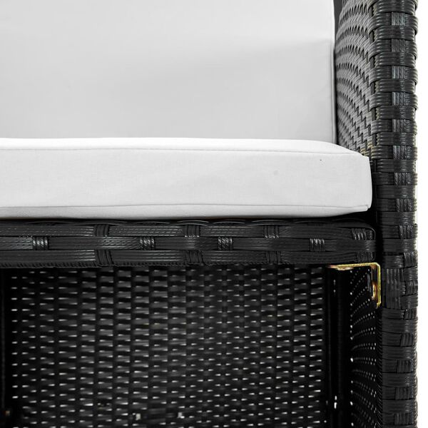 vidaXL Salon de jardin 13 pcs avec coussins Résine tressée Noir