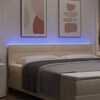 vidaXL T&ecirc;te de lit LED avec des lumi&egrave;res &agrave; LED Cr&egrave;me 180 cm Polyester