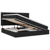 vidaXL Lit avec rangement et LED avec LED Noir 200 x 200 cm Polyester