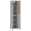 vidaXL Buffet haut Gris b&eacute;ton 34,5x34x180 cm Bois d'ing&eacute;nierie