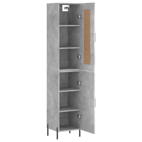 vidaXL Buffet haut Gris b&eacute;ton 34,5x34x180 cm Bois d'ing&eacute;nierie