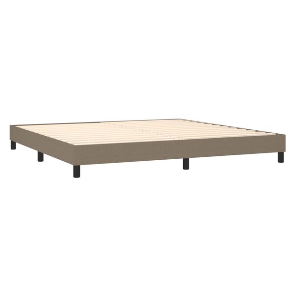 vidaXL Sommier &agrave; lattes de lit avec matelas Taupe 200x200 cm Tissu