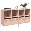 vidaXL Buffet rose 135x39x73,5 cm acier lamin&eacute; &agrave; froid