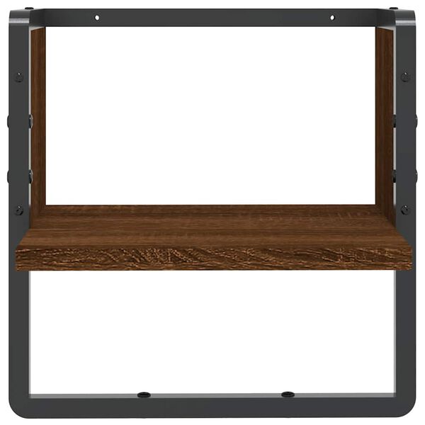 vidaXL &Eacute;tag&egrave;re murale avec barre ch&ecirc;ne marron 30x25x30 cm