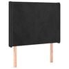 vidaXL T&ecirc;te de lit avec oreilles Noir 103x16x118/128 cm Velours