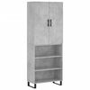vidaXL Buffet haut Gris b&eacute;ton 69,5x34x180 cm Bois d'ing&eacute;nierie