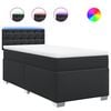 vidaXL Sommier &agrave; lattes de lit avec matelas Noir 90x190 cm Similicuir