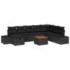 vidaXL Ensemble de canap&eacute; de jardin 9 pc Noir Poly rotin
