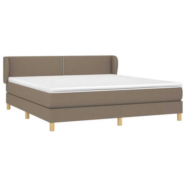 vidaXL Sommier &agrave; lattes de lit avec matelas Taupe 160x200 cm Tissu