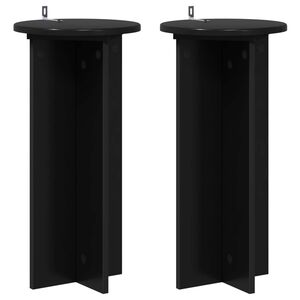 vidaXL Support de Plante 2 pcs Noir 29,5 x 29,5 x 60 cm