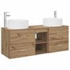 vidaXL Ensemble de mobilier de salle de bain 3 pc Ch&ecirc;ne artisanal