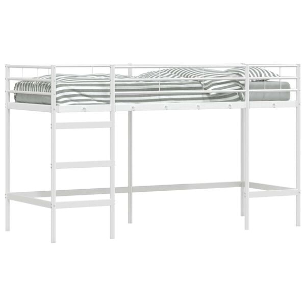 vidaXL Lit mezzanine pour enfants Blanc 74,5 x 190 cm Acier
