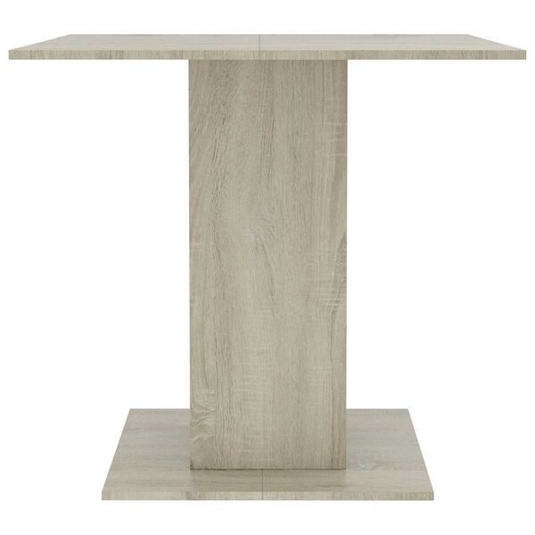 vidaXL Table à dîner Blanc et chêne sonoma 80 x 80 x 75 cm Aggloméré