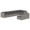 vidaXL Salon de jardin 8 pcs avec coussins R&eacute;sine tress&eacute;e Gris