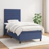 vidaXL Sommier &agrave; lattes de lit avec matelas Bleu 100x200 cm Tissu