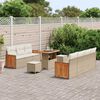 vidaXL Ensemble de canap&eacute; de jardin 10 pcs Beige et cr&egrave;me polyrotin