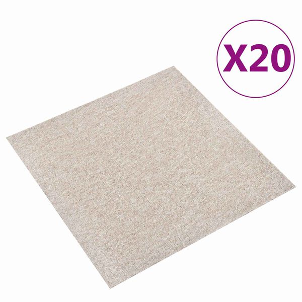 vidaXL Tapis 20 pcs Beige clair 50 x 50 cm 100% Polypropyl&egrave;ne