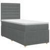 vidaXL Lit boxspring avec matelas Gris fonc&eacute; Simple Tissu