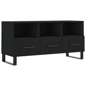 vidaXL Meuble TV noir 102x36x50 cm bois d'ing&eacute;nierie