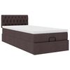 vidaXL Cadre de lit ottoman avec matelas marron fonc&eacute; 80x200 cm tissu