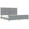 vidaXL Cadre de lit avec t&ecirc;te de lit Gris clair 200 x 200 cm tissu
